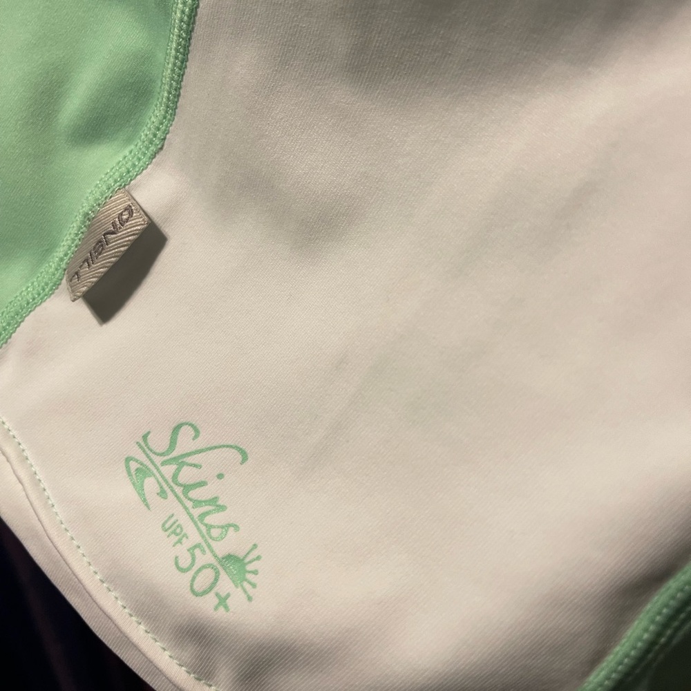 O'Neill Green and White Women's Swim Top - Picture 5 of 6